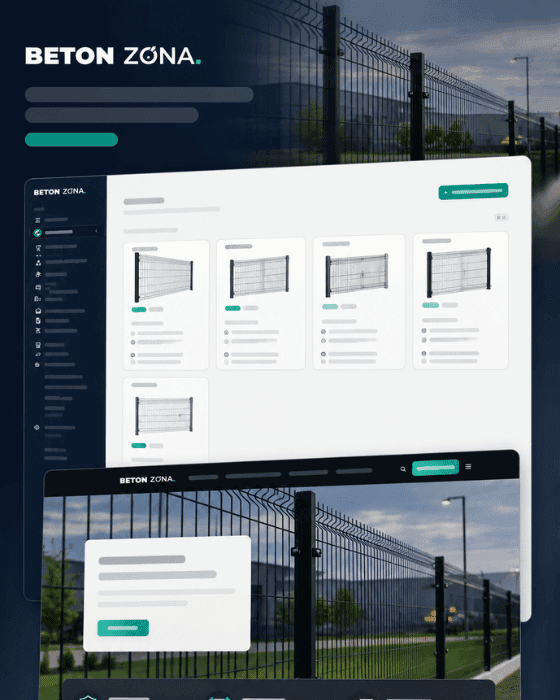 Beton Zóna – weboldal és egyedi háttérrendszer